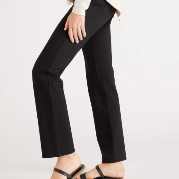 Quince Ultra-Stretch Ponte Straight Leg Pant Colo Black Size XS - Picture 2 of 11